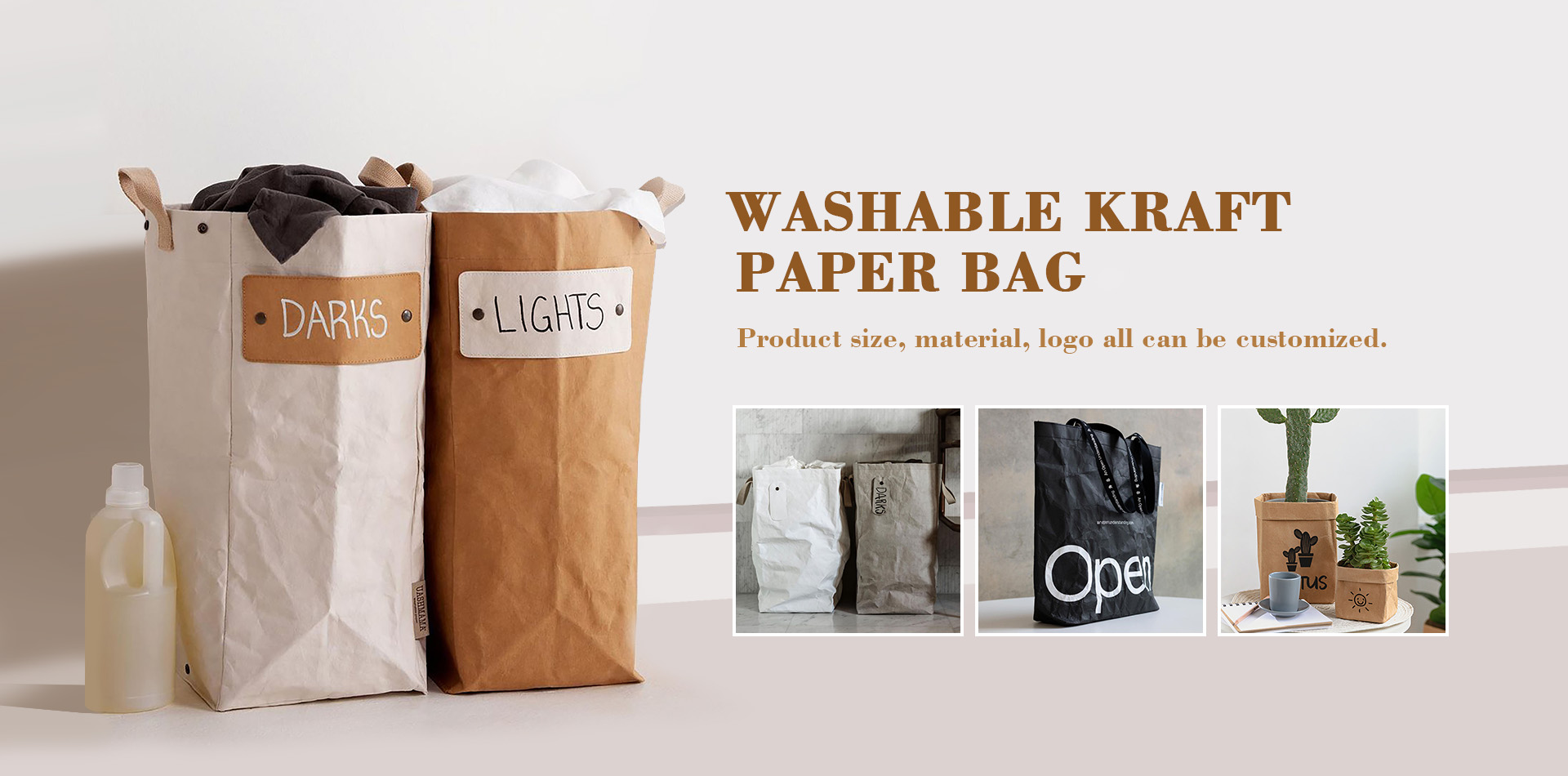 China Wasbare kraftpapier-opbergtas Fabrikant